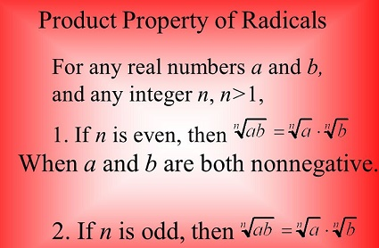 Produt Property of Radicals Examples